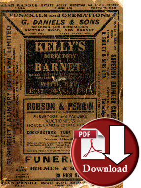 Kellys Directory of Barnet, Hadley, Potters Bar, South Mymms, Totteridge, Whetstone&c, 1937 (Digital Download)