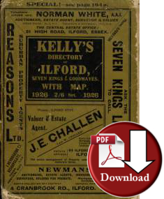 Kellys Directory of Ilford, Seven Kings & Goodmayes, 1926 (Digital Download)