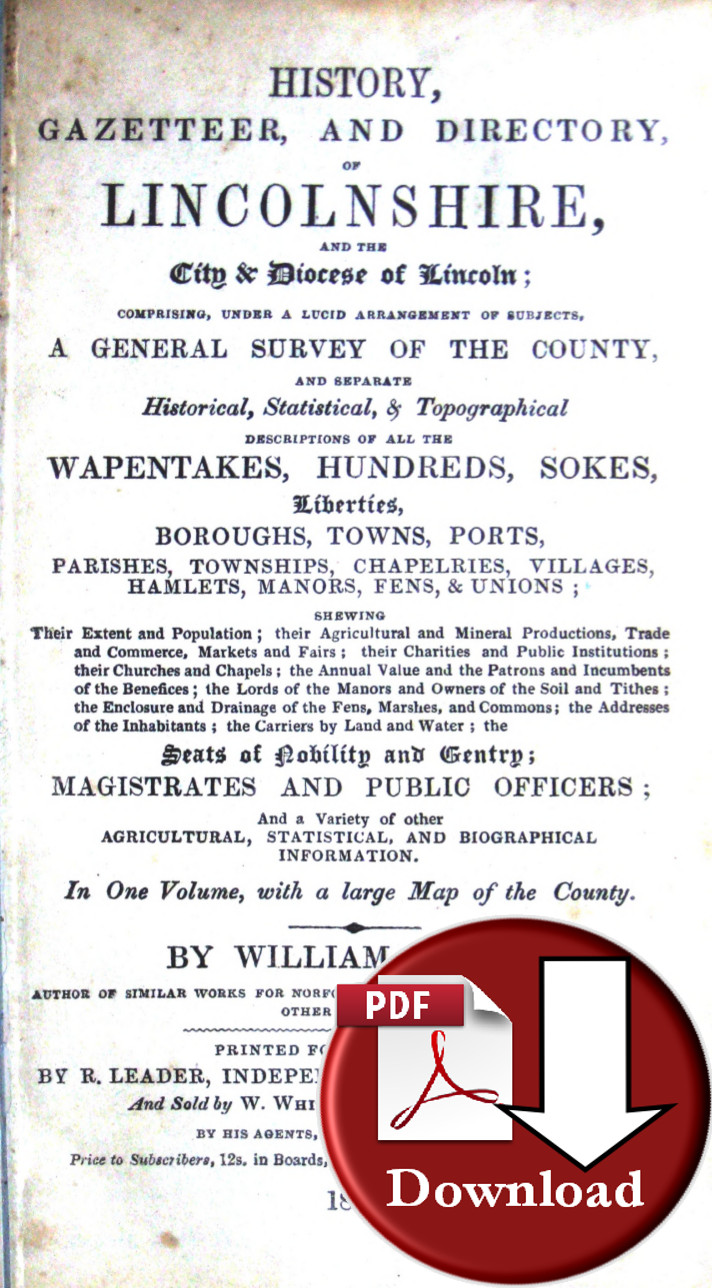 White's Directory & Directory of Licolnshire 1842 (Digital Download)