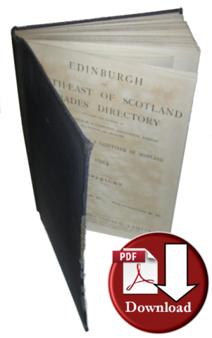 Edinburgh & South - East of Scotland Trades Directory 1924  (Digital Download)