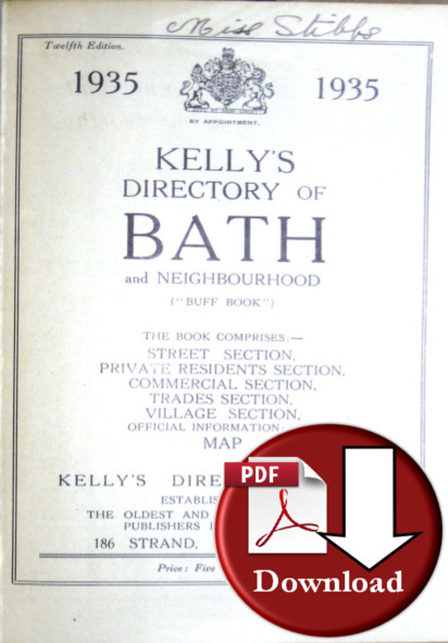 Kelly's Directory of Bath & Neighbourhood 1935 (Digital Download)