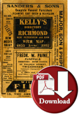 Kellys Directory of Richmond, Kew, Petersham and Ham 1933 (Digital Download)