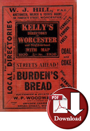 Kellys Directory of Worcester & Neighbourhood, 1930 (Digital Download)