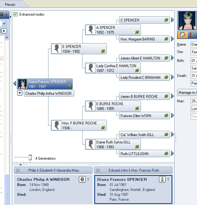 Image of Screen showing the Enhanced Family View