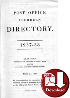 Post Office Aberdeen Directory, 1937-1938 (Digital Download)