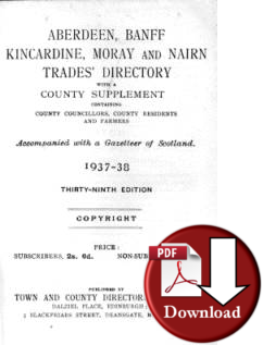 Aberdeen, Banff, Kincardine, Moray & Nairn Trades Directory, 1937-38 (Digital Download)