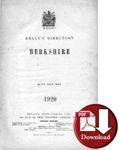 Kelly's Directory of Berkshire, 1920 (Digital Download)