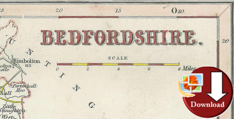 Map of Bedfordshire c.1840 (Digital Download)