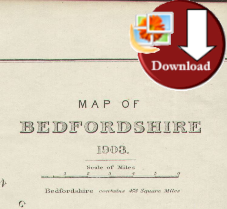 Map of Bedfordshire 1903 (Digital Download)