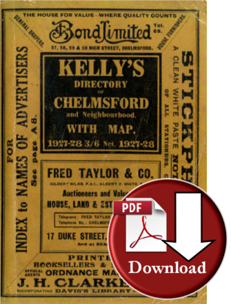 Kelly’s Directory of Chelmsford & Neighbourhood, 1927-28 (Digital Download)