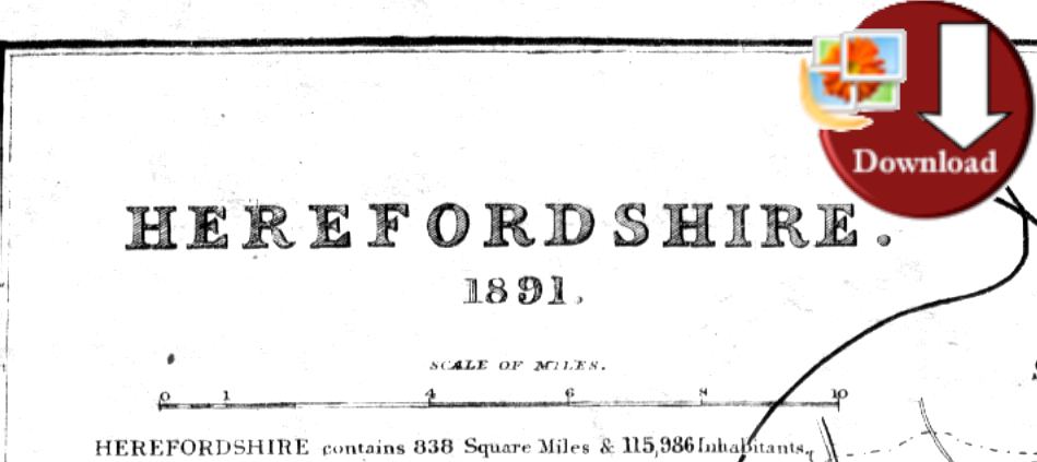 Map of Herefordshire 1891 (Digital Download)