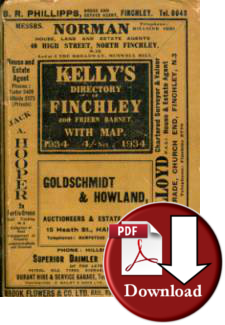 Kelly's Directory Finchley & Friern Barnet 1934 (Digital Download)