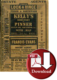 Kelly's Directory of Pinner, Hatch End, Northwood, Ruislip & Eastcote 1935 (Digital Download)