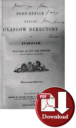 Glagow PostOFfice Directory 1849-50 (Digital Download)