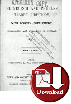Edinburgh & Peebles Trades Directory 1909 (Digital Download)