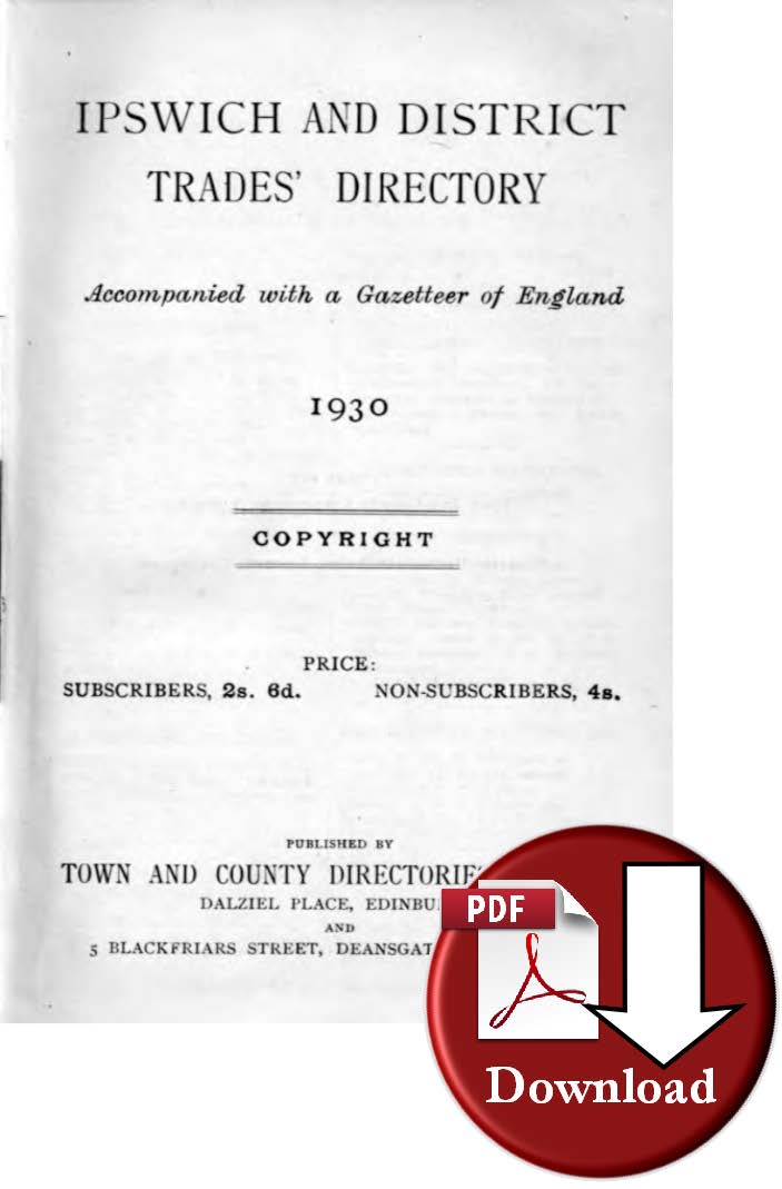 Ipswich & District Trades Directory 1930 (Digital Download)