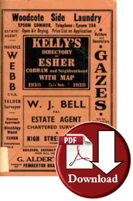Kelly's Directory of Esher, Cobham, Hatchford & Neighbourhood 1938 (Digital Download)