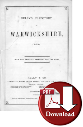 Kelly's Directory of Warwickshire 1884 (Digital Download)