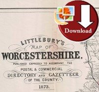 Map of Worcestershire 1873 (Digital Download)