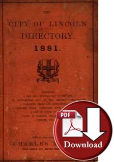 Directory of the City of Lincoln 1881 (Digital Download)